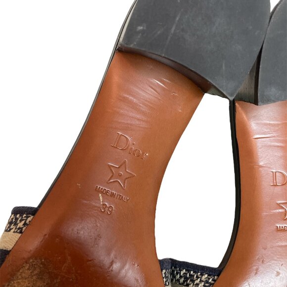 CHRISTIAN DIOR Dway Block Heel Slide Sandals Mules \\ 39 - Picture 9 of 10